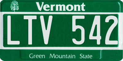 VT license plate LTV542