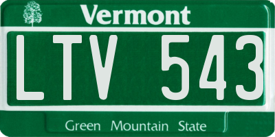 VT license plate LTV543