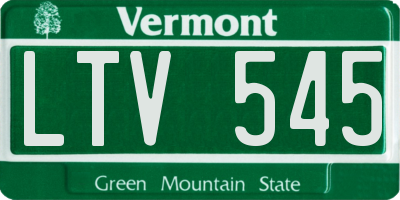VT license plate LTV545