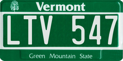 VT license plate LTV547