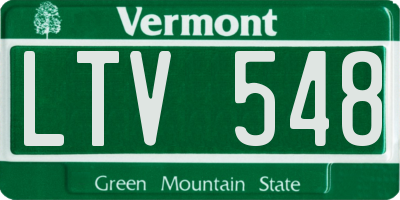 VT license plate LTV548