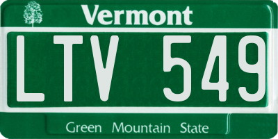 VT license plate LTV549
