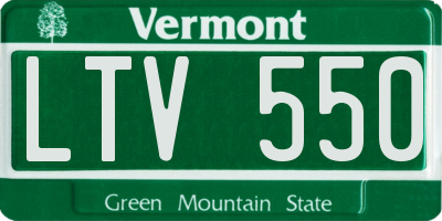 VT license plate LTV550