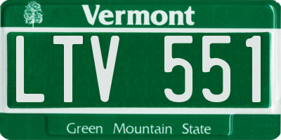 VT license plate LTV551