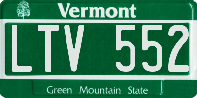 VT license plate LTV552