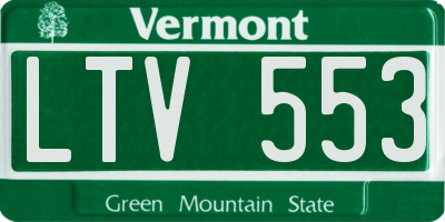 VT license plate LTV553