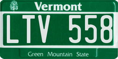 VT license plate LTV558