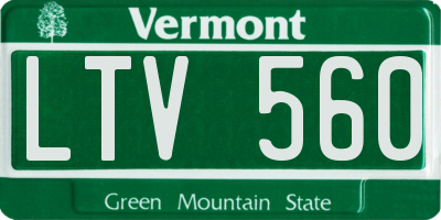 VT license plate LTV560