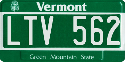 VT license plate LTV562