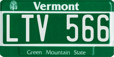 VT license plate LTV566