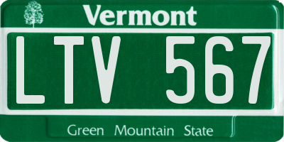 VT license plate LTV567