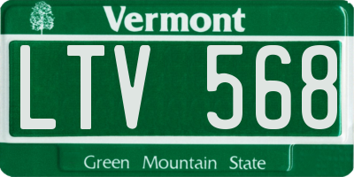 VT license plate LTV568