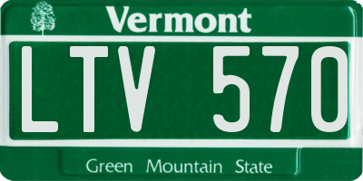 VT license plate LTV570