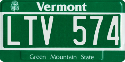 VT license plate LTV574