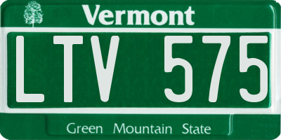 VT license plate LTV575