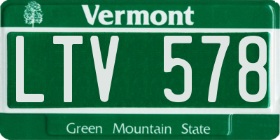 VT license plate LTV578