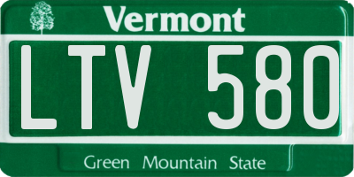 VT license plate LTV580