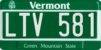 VT license plate LTV581