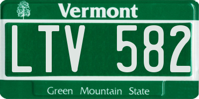 VT license plate LTV582