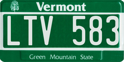 VT license plate LTV583