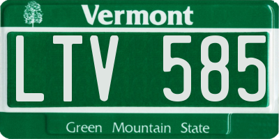 VT license plate LTV585