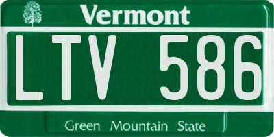 VT license plate LTV586