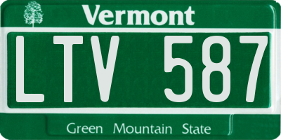VT license plate LTV587