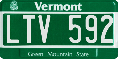 VT license plate LTV592
