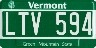 VT license plate LTV594