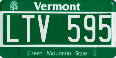VT license plate LTV595