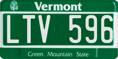 VT license plate LTV596