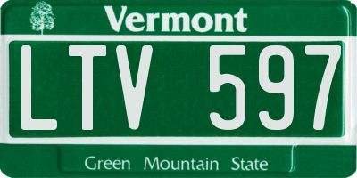 VT license plate LTV597