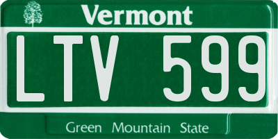 VT license plate LTV599