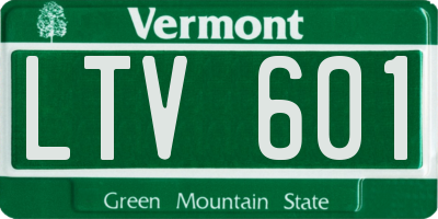 VT license plate LTV601