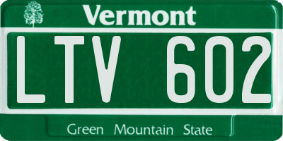 VT license plate LTV602