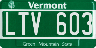 VT license plate LTV603