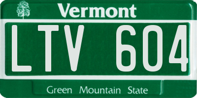 VT license plate LTV604