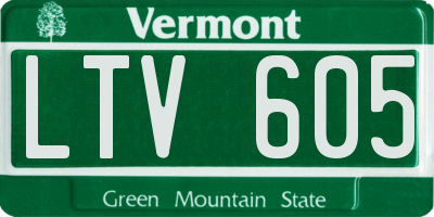 VT license plate LTV605