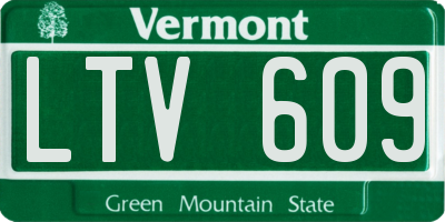VT license plate LTV609