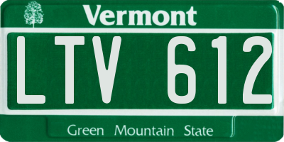 VT license plate LTV612