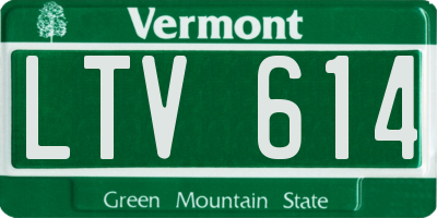 VT license plate LTV614