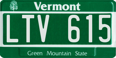 VT license plate LTV615