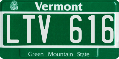 VT license plate LTV616