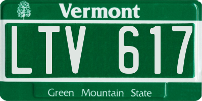 VT license plate LTV617