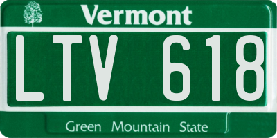 VT license plate LTV618