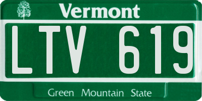 VT license plate LTV619
