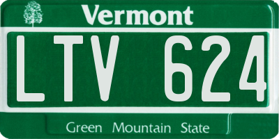 VT license plate LTV624