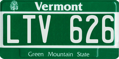 VT license plate LTV626