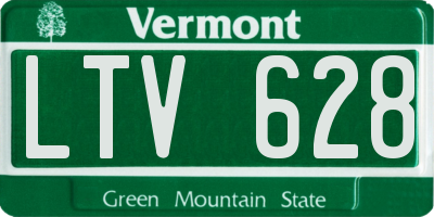 VT license plate LTV628