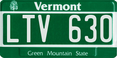 VT license plate LTV630